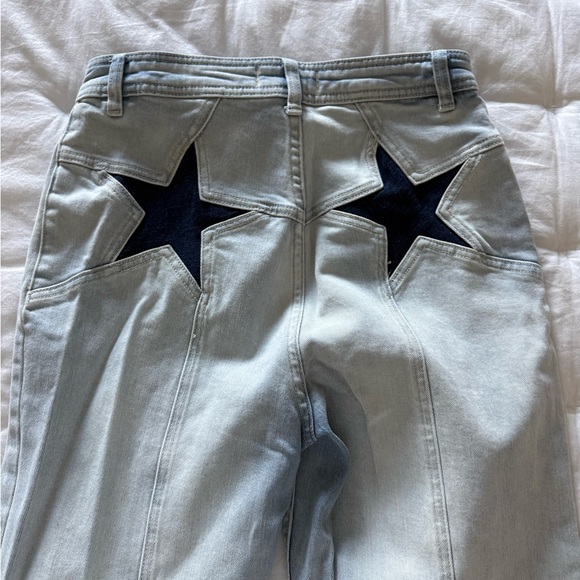 Free People Denim - Free People Womens Bootcut Flare Light Blue Star Patch Jeans